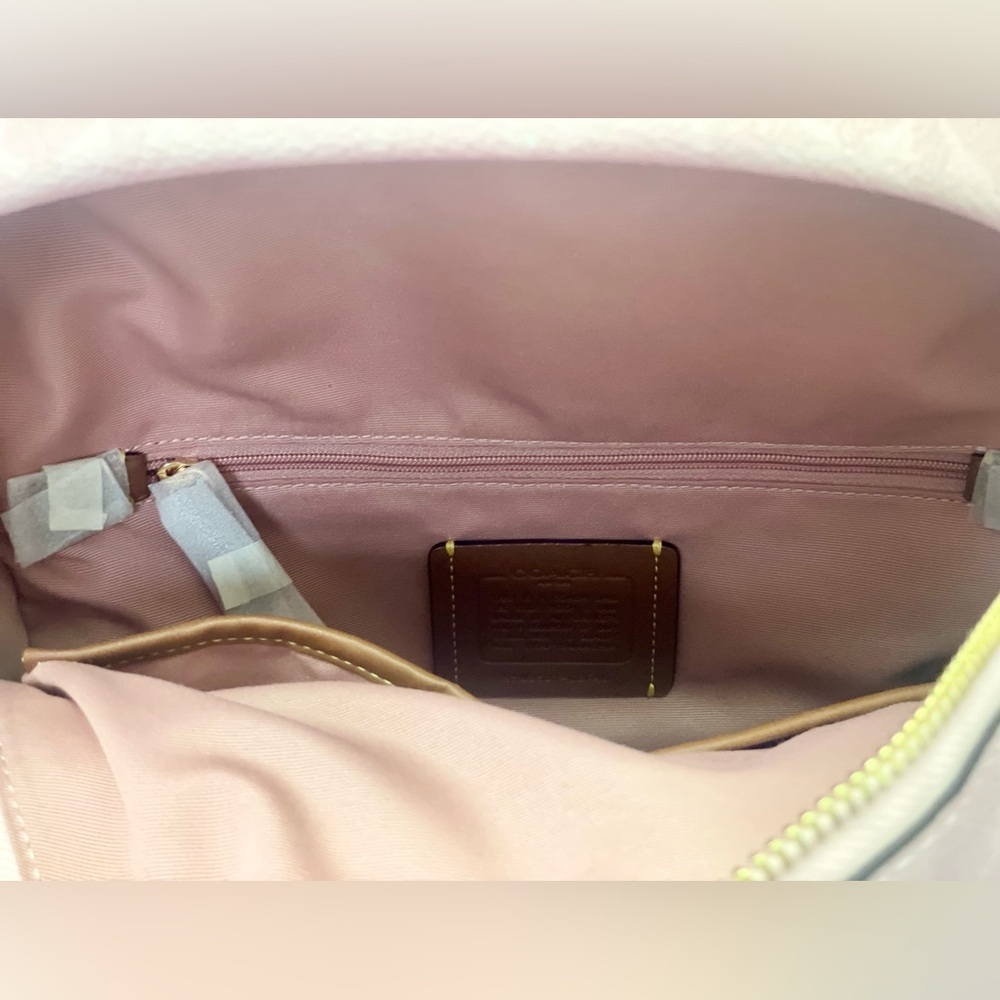COACH Taylor Small Backpack In Signature Canvas With Charms CEF46 Powder Pink - Picture 7 of 9